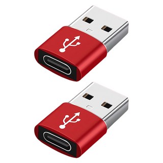 itgom 智能 IG USB Type-A轉Type-C 高速轉換轉接頭, 2個, 2cm, 紅色