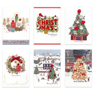 From&To 聖誕卡片6款組 FS7092, 混合色, 1套