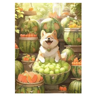 알로데 리데레 동물 벽장식 그림 보석십자수 DIY키트 30 x 40 cm, NO 02, 1개