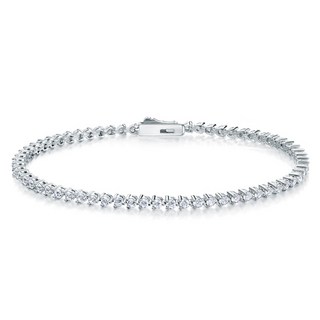 dieuamour 女性用925純銀模擬鑽石繆斯網球手鍊 + 購物袋