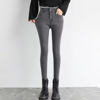 PEONIST 女款Edge修身緊身直筒牛仔褲