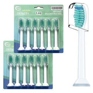 Toothcare 飛利浦相容電動牙刷刷頭 6入 + 保護蓋 6入, 單一商品, 2個