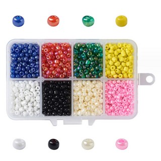 Allode 琉璃光澤串珠 DIY套組 4mm套裝, 款式 04, 1套