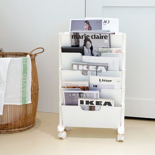 보노하우스 베이직 북트롤리, 화이트, 5단