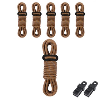 디트리 반사 로프 6p + 스토퍼 6p + 텐트타프 고정클립 2p 세트, 03 브라운(로프), 랜덤발송(고정클립)