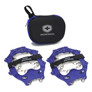 MONCROSS SWITZERLAND 1500 15爪 不鏽鋼鏈條冰爪 + 硬殼收納盒套組, 藍色