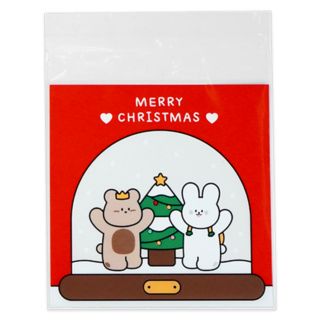 DONNAANDFRIENDS 聖誕節opp自黏袋 13 x 13 cm, 100個, 核桃與純棉