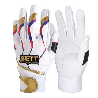 ZETT 打擊手套 雙手用 BGK-507, 白色, 1個