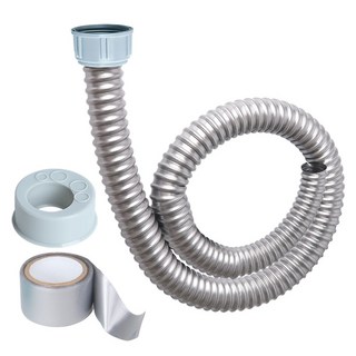 YNET 水槽排水軟管 銀色線條120 蓋組, 單一顏色, 1套