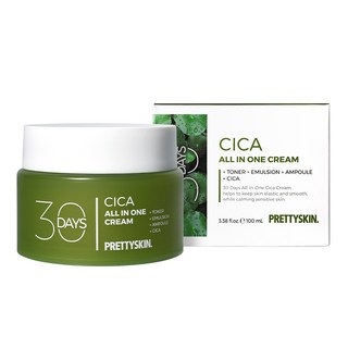 Pretty Skin 30 天多效合一積雪草舒緩保濕霜, 1個, 100ml