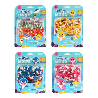 BUNNYLAND 鯊魚寶寶 方形積木 4件組, 混合顏色