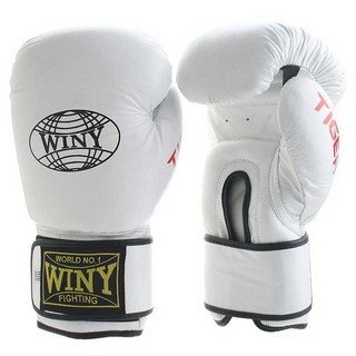 Winnie 頂級虎紋皮革拳擊手套 雙手組, 白色, 1套