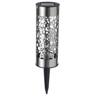 Coms 太陽能LED庭園燈 圓筒圖案款 185 x 69 mm ER535, 銀色