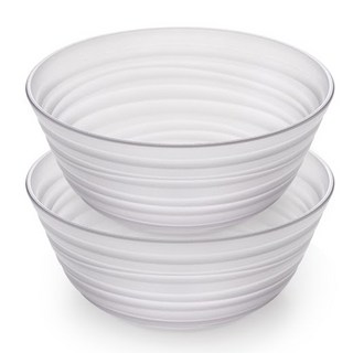 NIneware 純色大沙拉碗, 透明, 2個