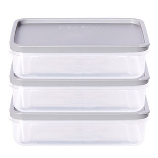 cimelax 扁平分裝保鮮盒 灰色 中 600ml, 1個, 3個