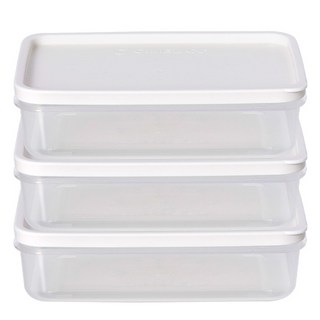 씨밀렉스 납작한 냉장고 소분용기 화이트 600ml, 1개입, 3개