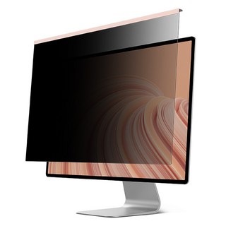 S-View 掛式鋼化玻璃螢幕防窺膜 抗藍光 隱私保護 螢幕保護貼 560 x 340 mm 套組, 1套, 透明黑色