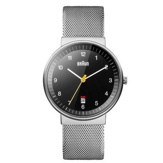 BRAUn 百靈 男士經典Dieter Rams金屬手錶 BN0032BKSLMHG + 錶盒