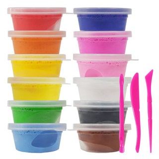 agaplus 軟Q 12色彩色黏土 + 迷你工具3件組, 混合顏色