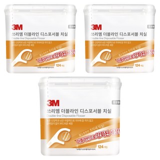 3M 雙線細滑牙線棒 散裝, 124件, 3個