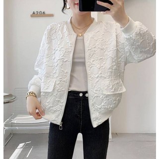 I'M MONG 女款Poromo口袋亮點圓領圖案夾克