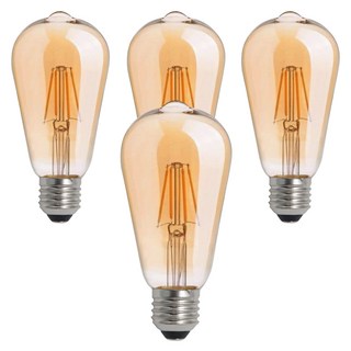 DAYSTAR HOUSE LED愛迪生燈泡 4W ST64, 4個, 燈泡色