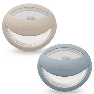 NUK MommyFeel矽膠奶嘴 2入組, 1組, S1(0~9個月), 藍色+灰色