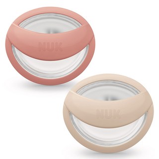 NUK MommyFeel矽膠奶嘴 2入組, 1組, S1(0~9個月), 粉色+砂米色