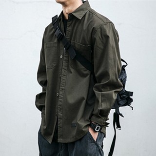 男士時尚潮流厚款襯衫式夾克外套