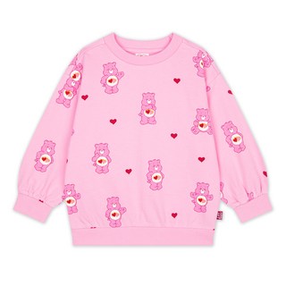 Care Bears 女童款樂觀小熊頭滿版印花寬鬆長袖上衣