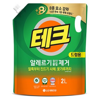 [비건라이프] 테크 알레르기 원인물질 제거 드럼용 액상세제 리필, 2L, 1개