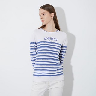 Olivia Lauren 女款刺繡條紋針織上衣 VVCBL4S1161