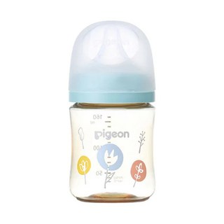 pigeon 貝親 實感哺乳塑膠奶瓶 0個月以上, 花朵 藍色, 160ml, 1瓶