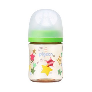 pigeon 貝親 實感哺乳塑膠奶瓶 0個月以上, 星星 多色, 160ml, 1瓶