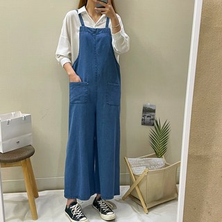 Bori 雙線丹寧連身褲 孕婦吊帶褲 Hs305