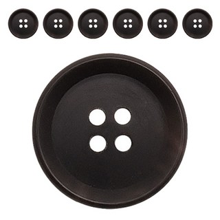 ButtonKing 高級真牛角鈕扣 18mm JWS 07, 7個, 黑色