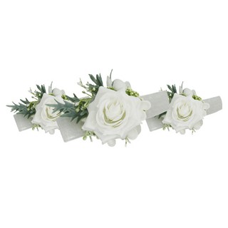 DAYSOI 告別單身派對 婚禮 花朵手環 派對用品, 3個, 白色