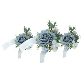 DAYSOI 告別單身派對 婚禮 花朵手環 派對用品, 3個, 藍色