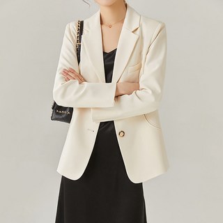Paperments 女款牛奶白基本款西裝外套 08808