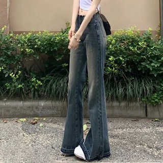 메이첼 여성용 레트로 로우웨이스트 부츠컷 팬츠 04850