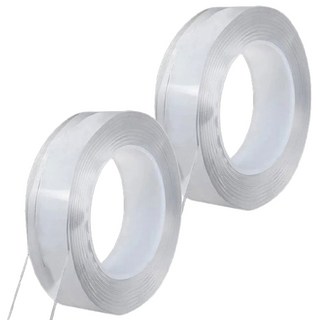 뽁순이 超強力奈米矽膠透明雙面膠帶 3m, 2個