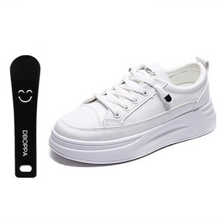 Ttabongoppa 女款人造皮革增高厚底素色運動鞋 4cm YY4797