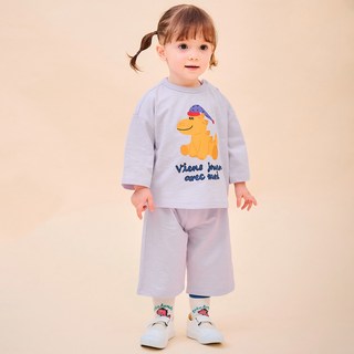 milkmile 童款晚安恐龍圖案長袖長褲套裝