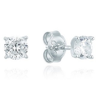 OST OST 女士 925 銀純銀仿鑽石 0.3 克拉單石日常立方耳環