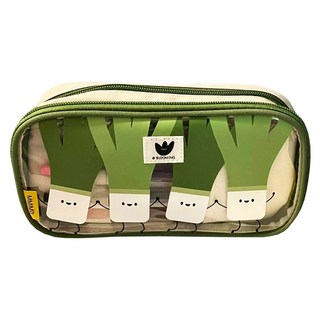 Dong-A PMS 大容量綠色蔥造型多功能鉛筆袋, 1個, 混合顏色