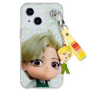 BTS 角色公仔鑰匙圈透明手機殼 Dynamite 3D