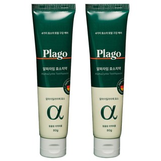플라고 반려동물 알파자임 효소 치약, 80g, 2개