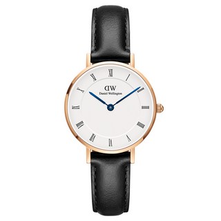 Daniel Wellington 女士 PETITE ROMAN NUMERALS SHEFFIELD 藍針皮革手錶