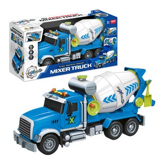 IWill COMPANY Max Prime 水泥攪拌車玩具, 藍色 + 白色