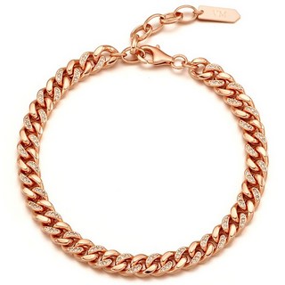 OST 女款925銀玫瑰金日常扭結鍍金粗鍊手鍊